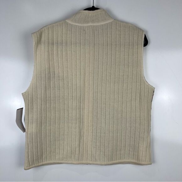 NEW Vintage Woolrich Lamb's Wool Patchwork Zip Up Sweater Vest Size XL Petite - Picture 2 of 10